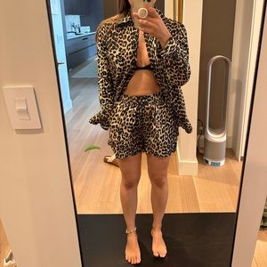 Ganni leopard poplin set